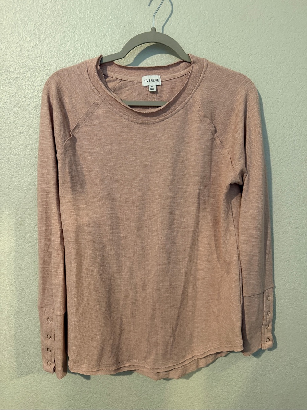 Evereve Dusty Mauve Crewneck Thermal Top